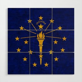Flag of Indiana American State Flags Banner Standard Wood Wall Art