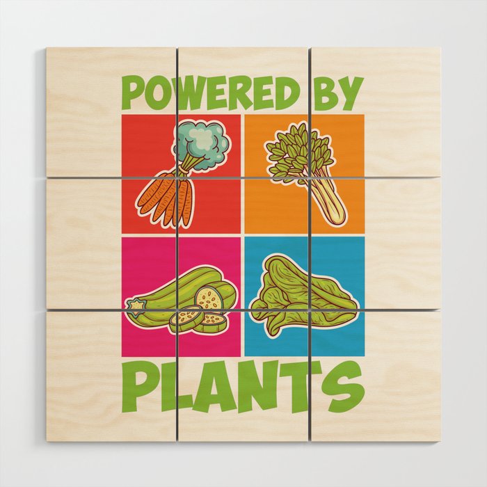 Powered By Plants Veggie Vegan Wood Wall Art