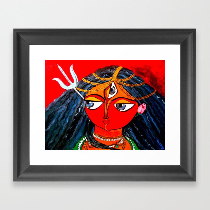 Durga, The Warrior Goddess 2: Commissioned art Framed Art Print