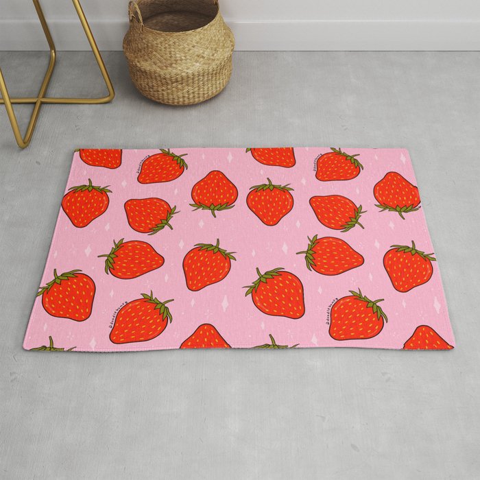 Strawberry Print Rug