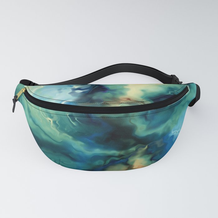 Marbled Ocean Abstract, Navy, Blue, Teal, Green Fanny Pack