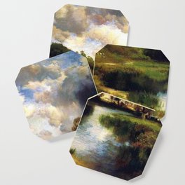 River Landscape, Amagansett, Long Island, New York pastoral by Thomas Mann Coaster