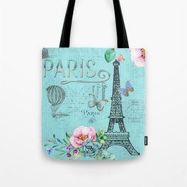 Paris - my blue love Tote Bag