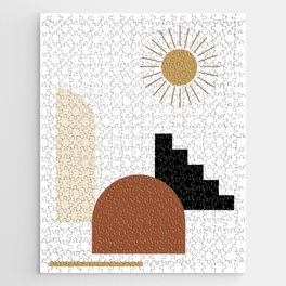 Abstract Sun Print Composition 21, Modern Art V1 Jigsaw Puzzle
