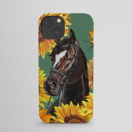 Horse with Sunflowers iPhone Case