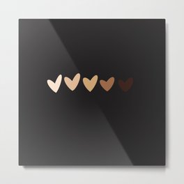 Nude Hearts Metal Print | Skintones, Equality, Blackouttuesday, Blackhistorymonth, Muted, Blackout, Digital, Equalrights, Nudecolors, Standagainstracism 