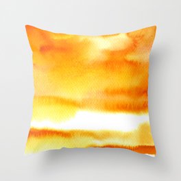February - Orange & Yellow Throw Pillow
