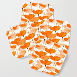 Orange Poppies On A White Background #decor #society6 #buyart Coaster
