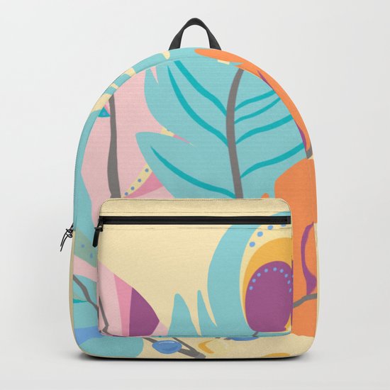 Stylized Peacock Feather Design Backpack