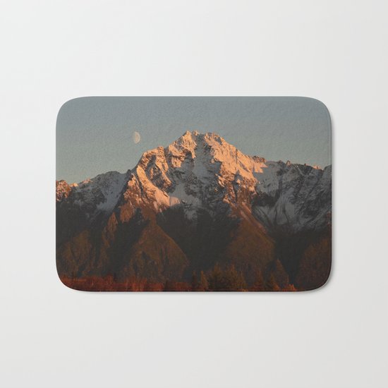 Moon Over Pioneer Peak Bath Mat
