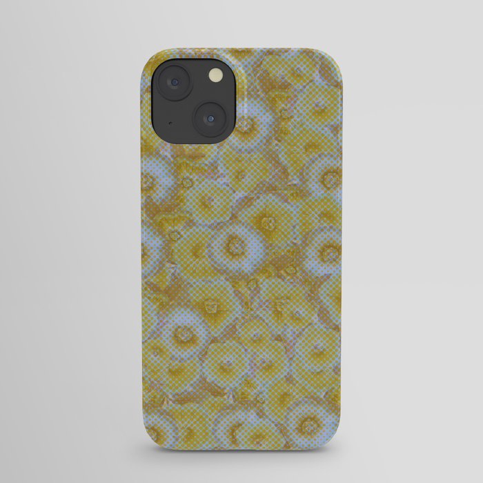 Halftone Pansies Mustard iPhone Case