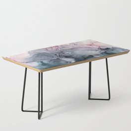 Blush and Payne's Grey Flowing Abstract Painting Coffee Table