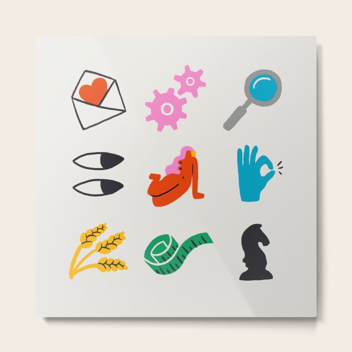 Virgo Emoji Metal Print by Aley Wild Society6