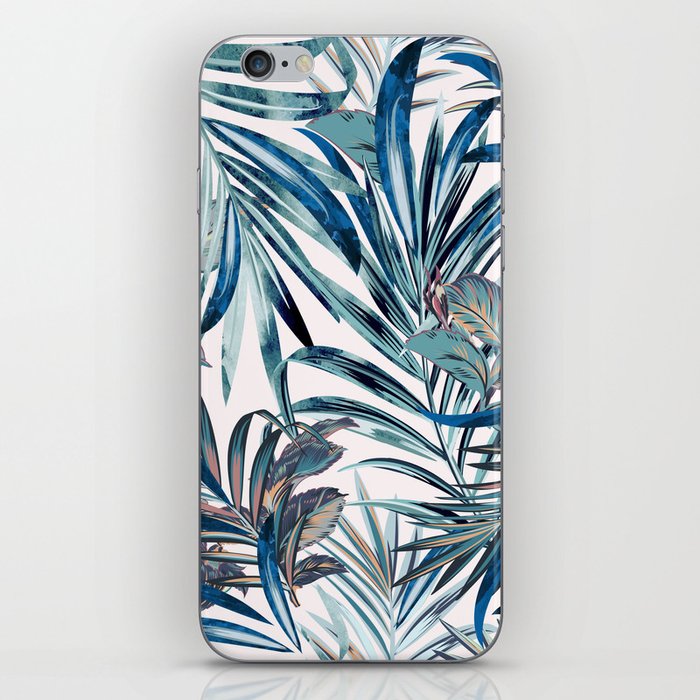 Floral fashion tropical vintage pattern with palm leaves in watercolor style iPhone Skin