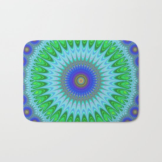 Happy star mandala Bath Mat