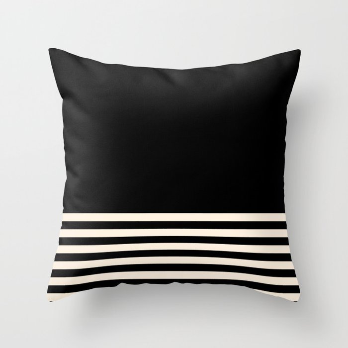 Thin Cuff Stripes Minimalist Pattern in Black and Almond Cream