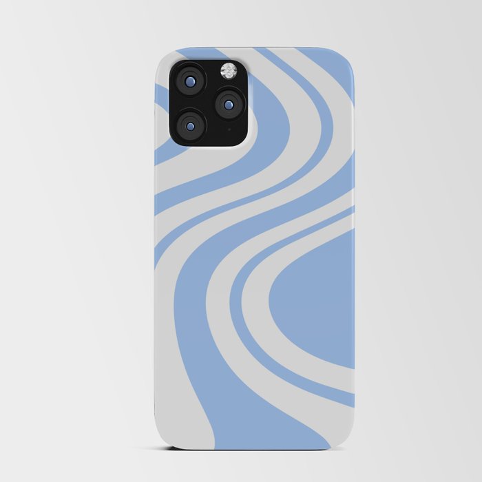 Swirl Marble Stripes Pattern (sky blue/white) iPhone Card Case