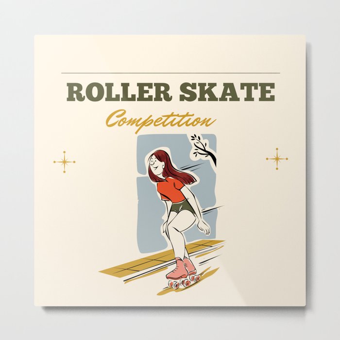 Roller skate competition sport Metal Print