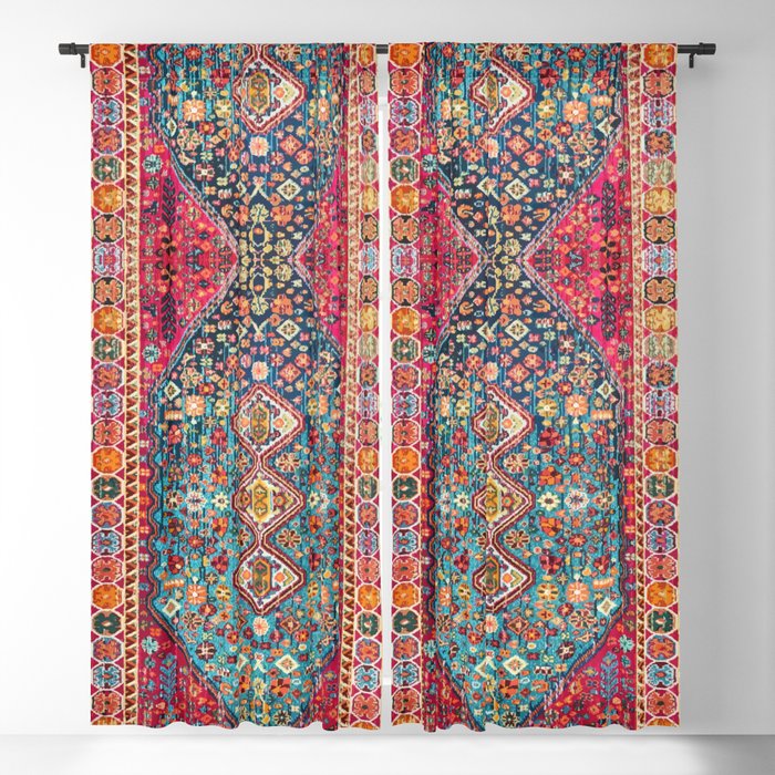 N131 - Heritage Oriental Vintage Traditional Moroccan Style Design Blackout Curtain