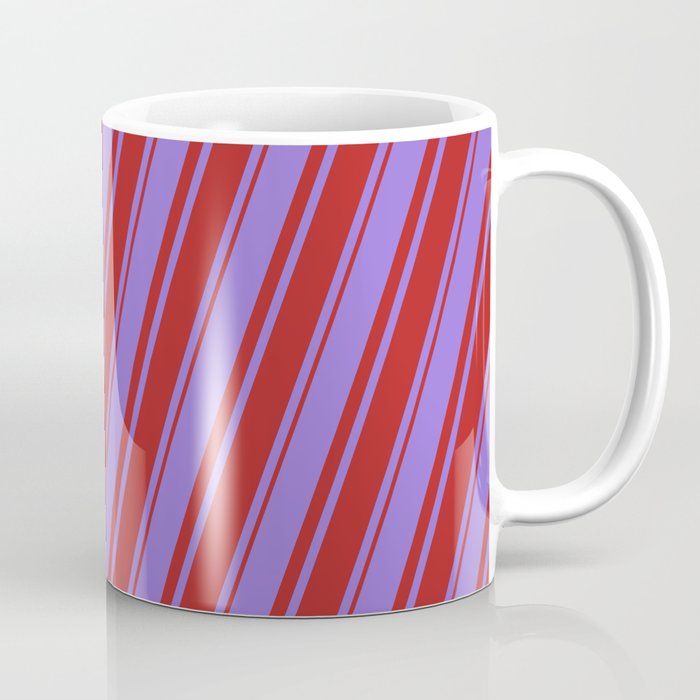 Purple and Red Colored Lines/Stripes Pattern Coffee Mug