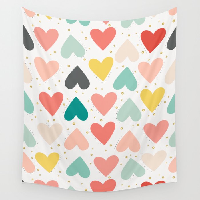 Be My Valentine - Heart Pattern  Wall Tapestry