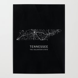 Tennessee State Road Map Poster