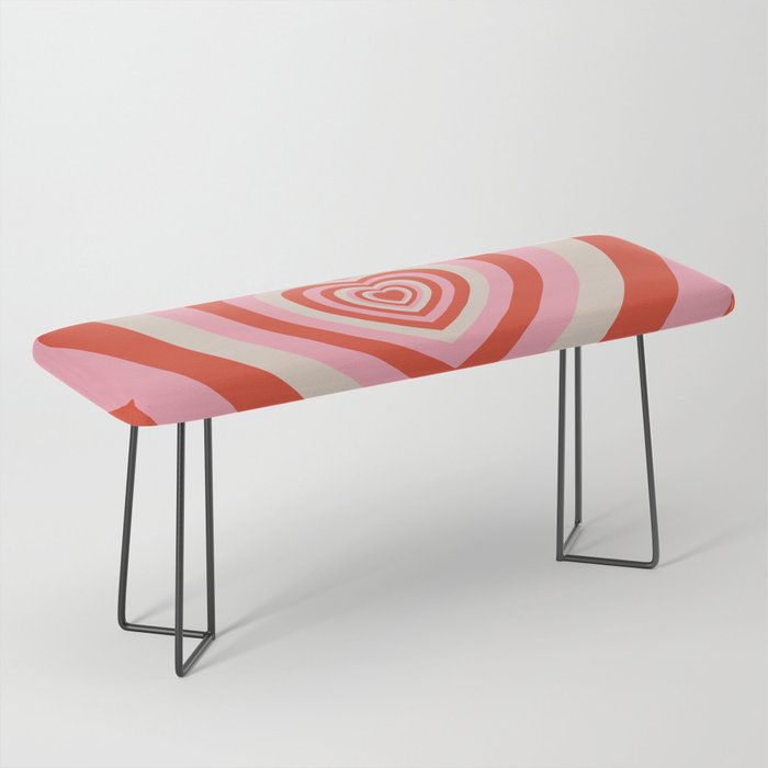 Lovecore Retro Heart Aesthetic  - Pink, Orange, Red - Valentine's Day  Bench