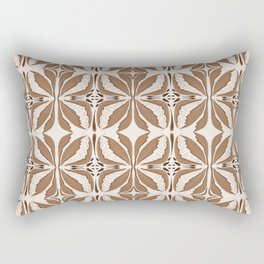 Modern abstract deco motifs pattern - brown Rectangular Pillow