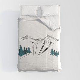 Snowy Ski Scene - Ski You Later Comforter