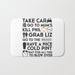 SHAUN OF THE DEAD THE PLAN Bath Mat | Movies & TV, Typography 