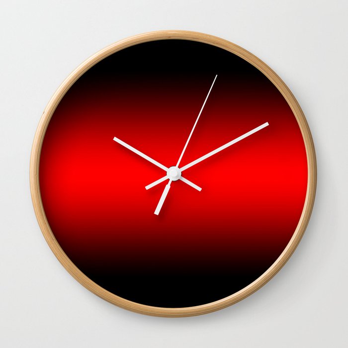 Black Edge Red Horizontal Gradient Wall Clock