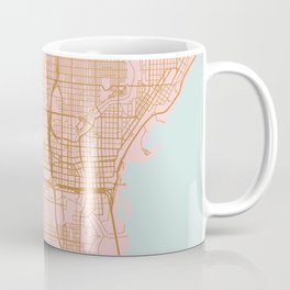 Pink and gold Milwaukee map Coffee Mug