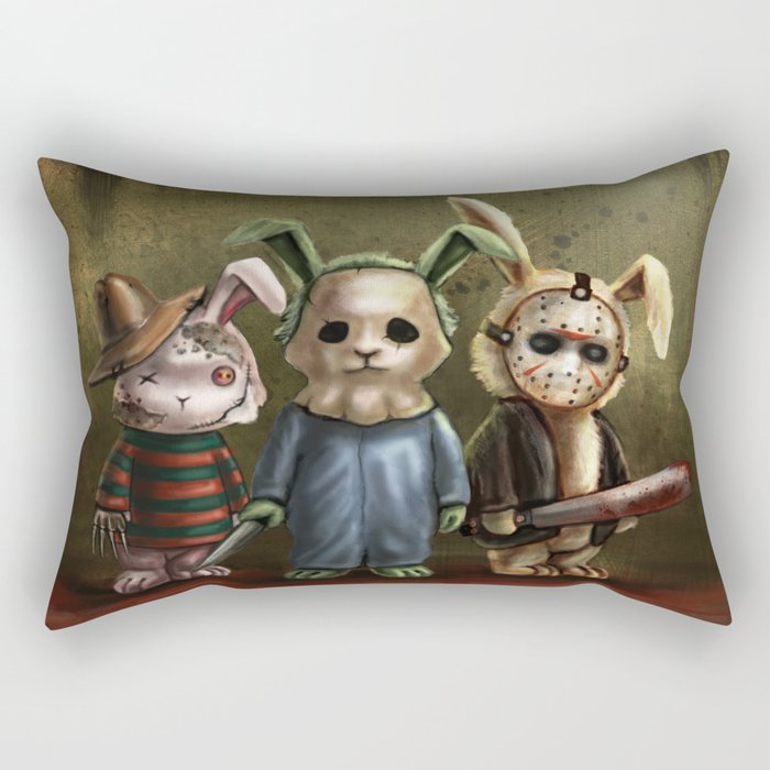 Horror Bunnies - Parody of Jason, Freddy and Michael Myers Rectangular Pillow