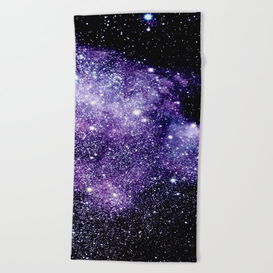 Galaxy Stars Violet Blue Beach Towel
