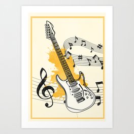 Abstract Minimal Musical Instrument 1 Art Print