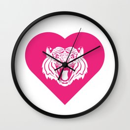 Tiger Mascot Cares Pink Wall Clock | Princeton, Campbellsville, Colorado, Lsu, Auburn, Highschool, Clemson, University, Pink, Missouri 