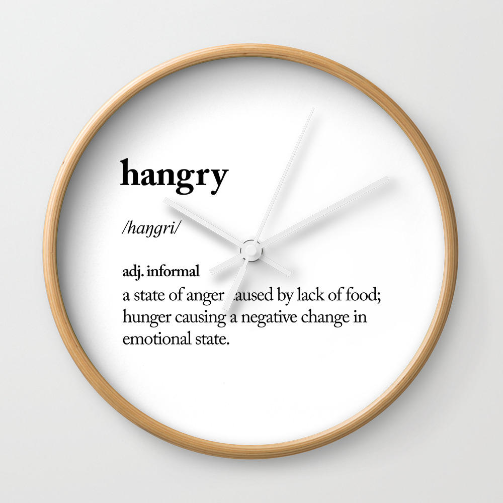 Hangry Black And White Contemporary Minimalism Typography Design Home Wall Decor Bedroom Wall Clock By Themotivatedtype Society6 Made of mdf and metal, this round modern wall clock features an elegant minimalistic design. hangry black and white contemporary minimalism typography design home wall decor bedroom wall clock by themotivatedtype