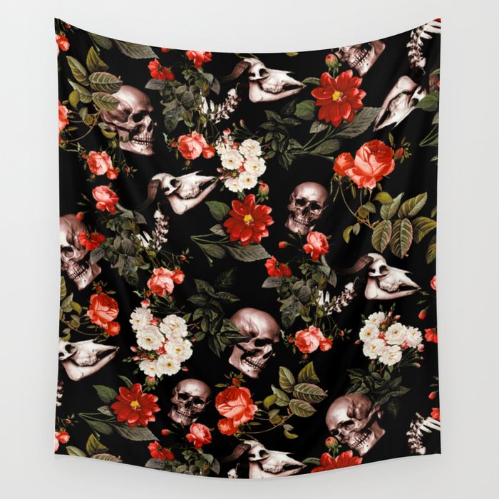 Floral and Skull Dark Pattern