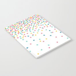 Watercolor Circles Confetti Falling  Notebook