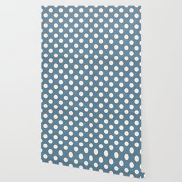 Blue & Ivory Spotted Print Wallpaper