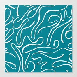 Blue Teal Squiggle Pattern Canvas Print