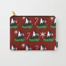 Christmas Orca Killer Whale-Red Carry-All Pouch