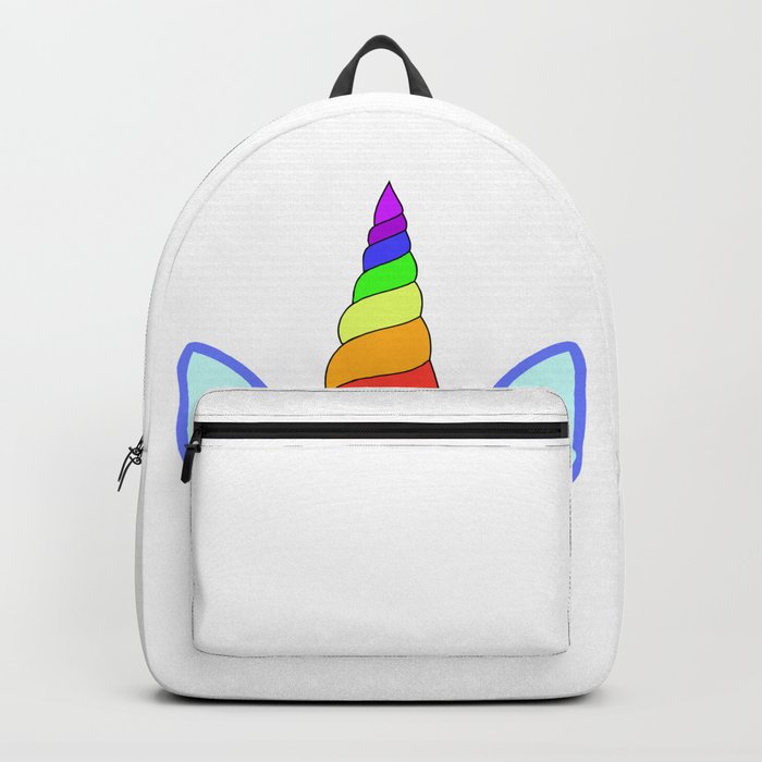 Unicorn Cartoon Head Backpack By Crayzeeteesusa Society6