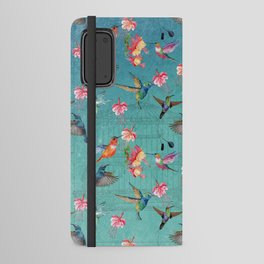 Vintage Watercolor hummingbirds and fuchsia flowers Android Wallet Case