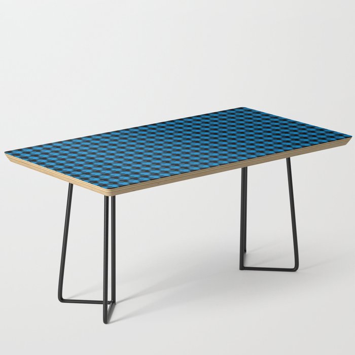 PreppyPatterns™ - Cosmopolitan Houndstooth - black and azure blue Coffee Table