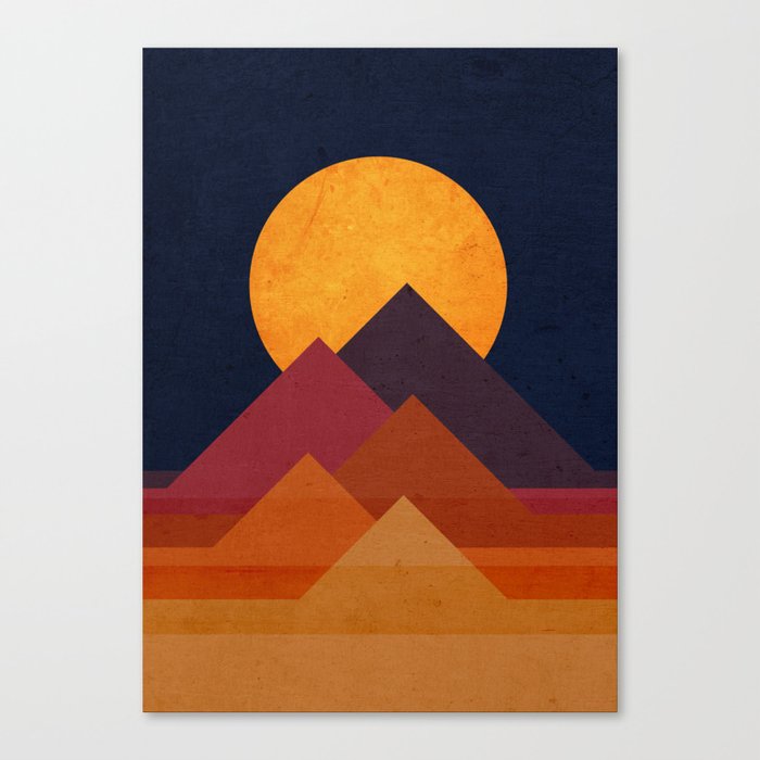 Full moon and pyramid Canvas Print