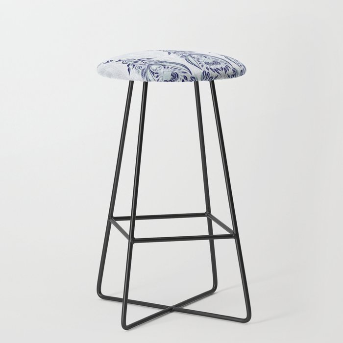 Boho Blues Doodle Bar Stool