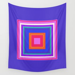 Squares in Purple, Blue, Red, Pink Wall Tapestry