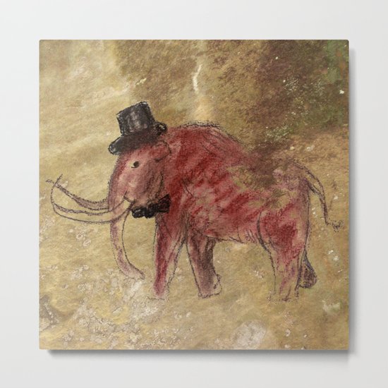 Cave art vintage mamut. Metal Print