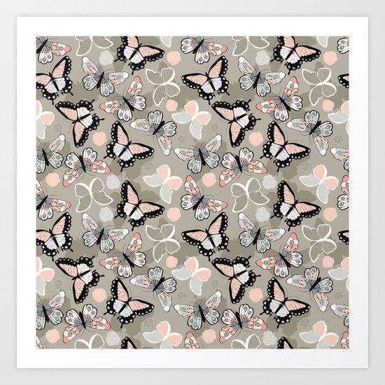 Butterfly pattern 002 Art Print